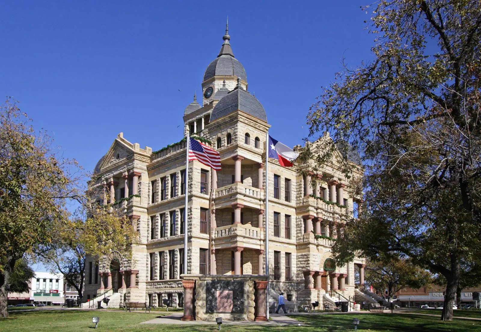 The historic Denton County Courthouse-on-the-Square in Denton, Texas
